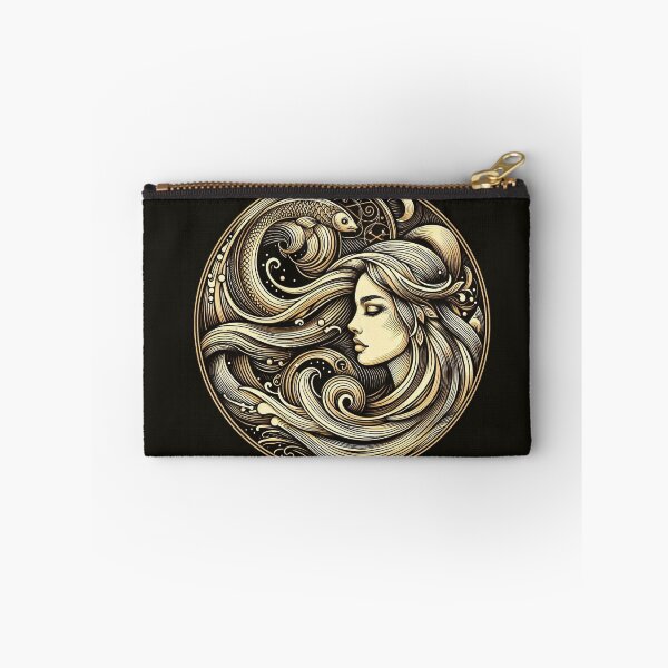 Item preview, Sacred Undine – Celestial Water Goddess, Mystical Gold Line Art designed and sold by Roberta Calabrese.