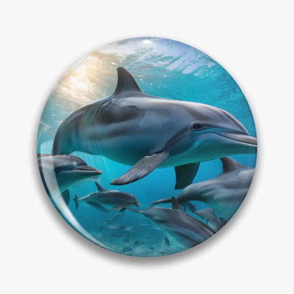 Item preview, Playful Dolphins Swimming in Vibrant Ocean Waters designed and sold by Artessie.