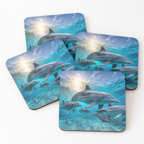 Item preview, Playful Dolphins Swimming in Vibrant Ocean Waters designed and sold by Artessie.