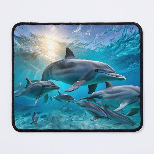 Item preview, Playful Dolphins Swimming in Vibrant Ocean Waters designed and sold by Artessie.