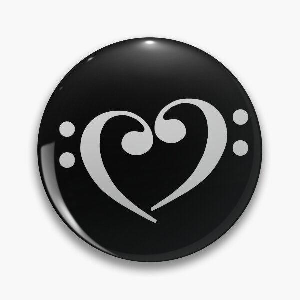 Item preview, Bass Clef Heart Silver Grey designed and sold by Ukulaliens.