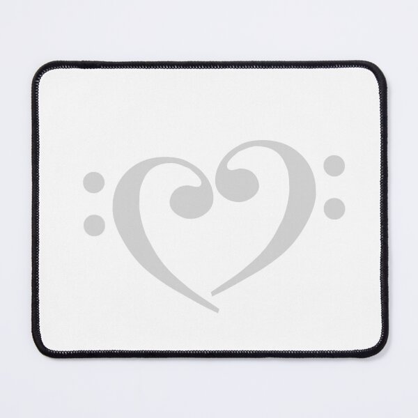 Item preview, Bass Clef Heart Silver Grey designed and sold by Ukulaliens.