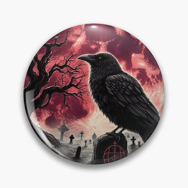 Item preview, Gothic Raven – Red Moon Graveyard Art designed and sold by Dogandesighn.
