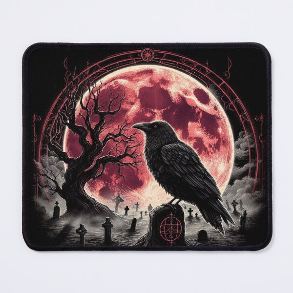 Item preview, Gothic Raven – Red Moon Graveyard Art designed and sold by Dogandesighn.