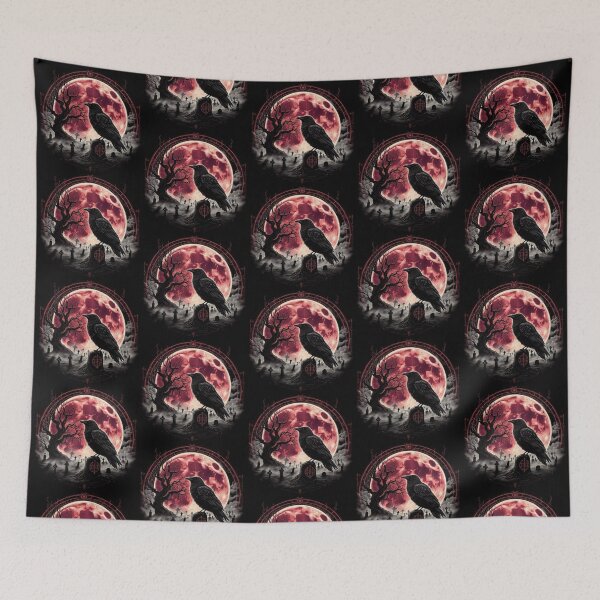 Item preview, Gothic Raven – Red Moon Graveyard Art designed and sold by Dogandesighn.