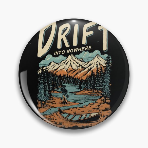 Artikelvorschau, Drift Into Nowhere Canoe Mountain Vintage Illustration entworfen und verkauft von Blurbean.