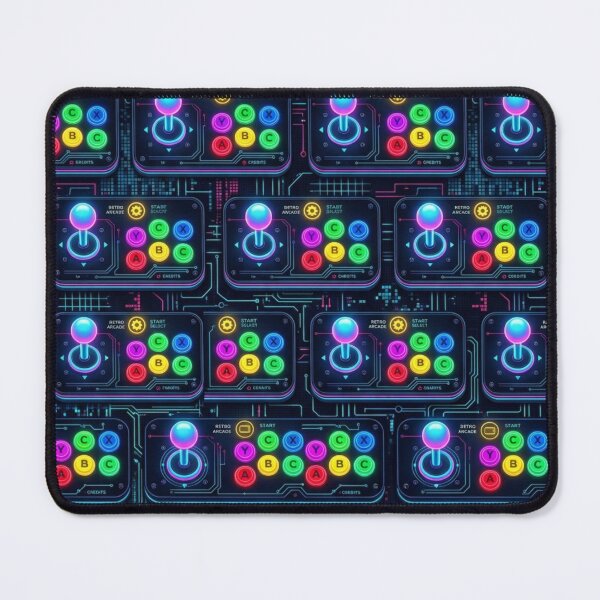 Item preview, Neon Retro Arcade Joystick Pattern designed and sold by StickVerse by Owais.
