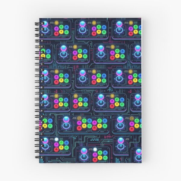 Item preview, Neon Retro Arcade Joystick Pattern designed and sold by StickVerse by Owais.