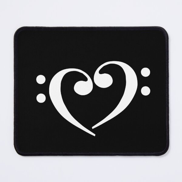 Item preview, Bass Clef Heart White designed and sold by Ukulaliens.