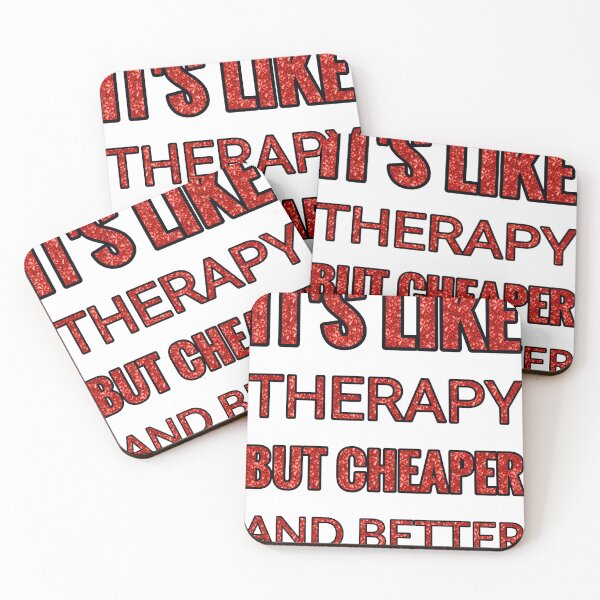 Item preview, Clothing Making It'S Like Therapy But Cheaper And Better Red Rhinestone designed and sold by TheIconSmith.