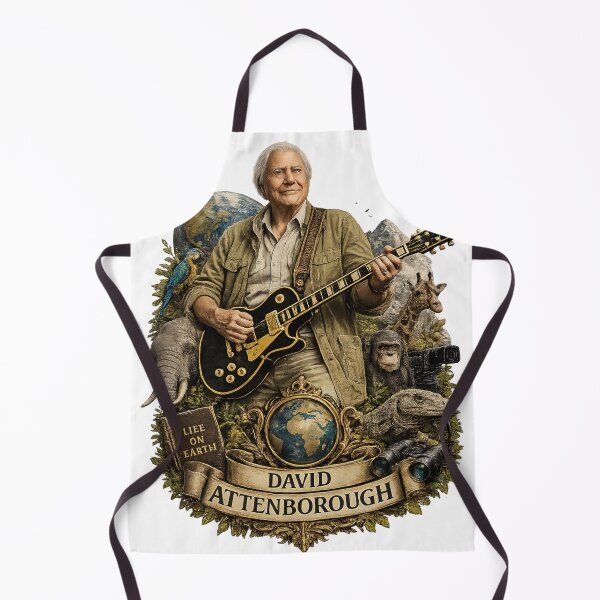 Item preview, David Attenborough Rock Guitar T Shirt Nature Rockstar Design designed and sold by PetsSounds.