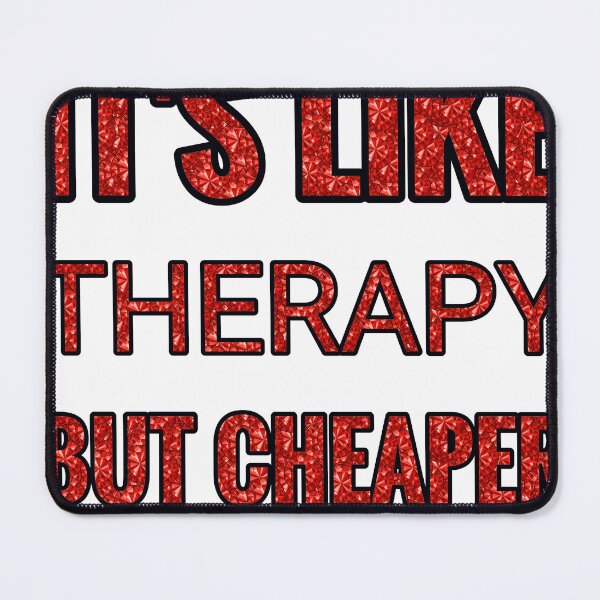 Item preview, Drawing It'S Like Therapy But Cheaper And Better Red Rhinestone designed and sold by TheIconSmith.