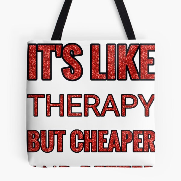 Item preview, Drawing It'S Like Therapy But Cheaper And Better Red Rhinestone designed and sold by TheIconSmith.