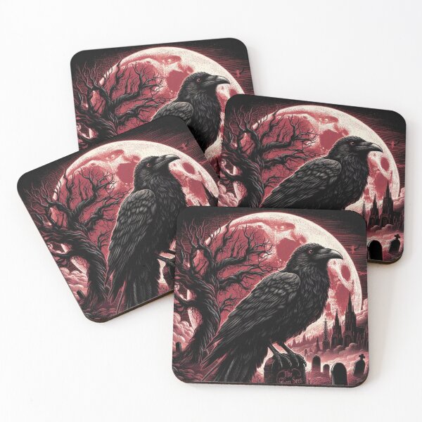 Item preview, The Moon Sees Everything – Gothic Raven Cemetery Art designed and sold by Dogandesighn.