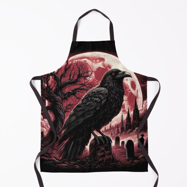 Item preview, The Moon Sees Everything – Gothic Raven Cemetery Art designed and sold by Dogandesighn.