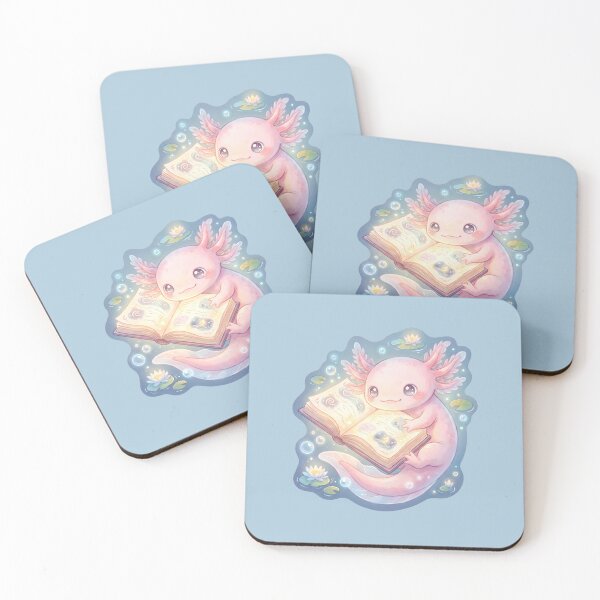 Item preview, Dreamy Axolotl Reading Magic Book designed and sold by MythicCotton.