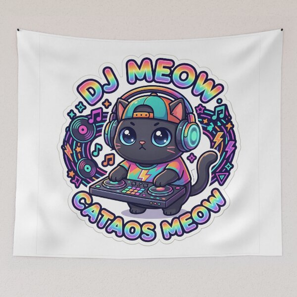 Item preview, Rainbow Beats: Chibi DJ Meow Icon designed and sold by CataosMeow.