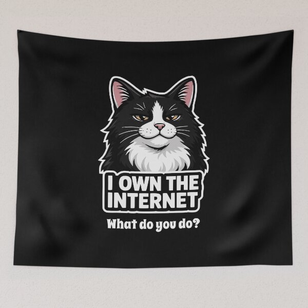 Item preview, Smug Tuxedo Cat Owns The Internet Funny Feline designed and sold by AntiqueImages.