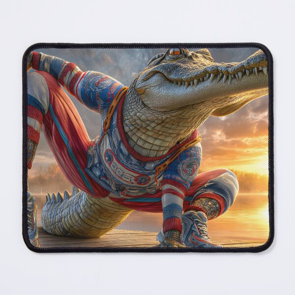 Item preview, Stylish Alligator in Sporty Outfit at Sunrise designed and sold by Artessie.