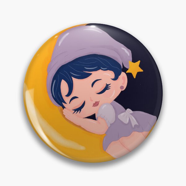 Item preview, Cute Sleeping Girl on Moon PNG, Kawaii Dreamy Nursery Clipart. designed and sold by Tarathai.