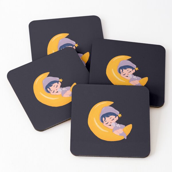 Item preview, Cute Sleeping Girl on Moon PNG, Kawaii Dreamy Nursery Clipart. designed and sold by Tarathai.