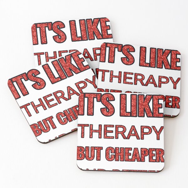 Item preview, Pottery It'S Like Therapy But Cheaper And Better Red Rhinestone designed and sold by TheIconSmith.