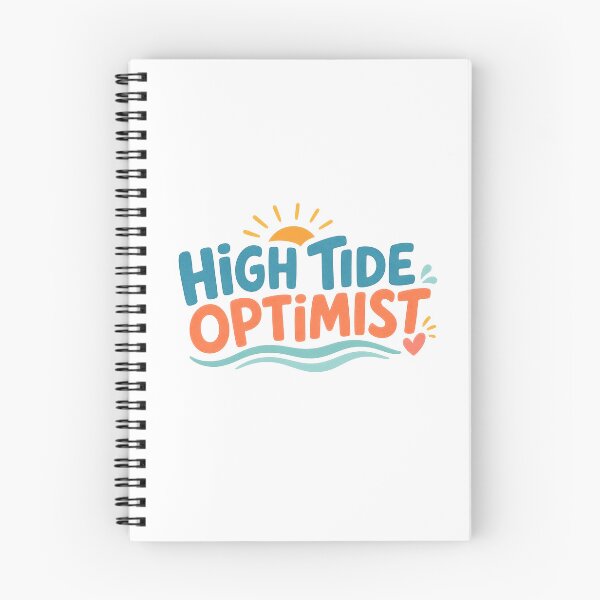 Item preview, High Tide Optimist Retro Surf Beach Typography Tee Sticker Ocean Lover Gift designed and sold by sharifex.
