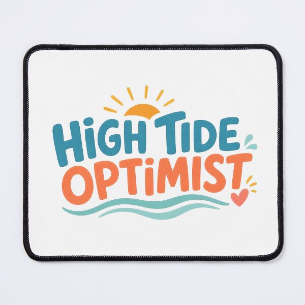 Item preview, High Tide Optimist Retro Surf Beach Typography Tee Sticker Ocean Lover Gift designed and sold by sharifex.
