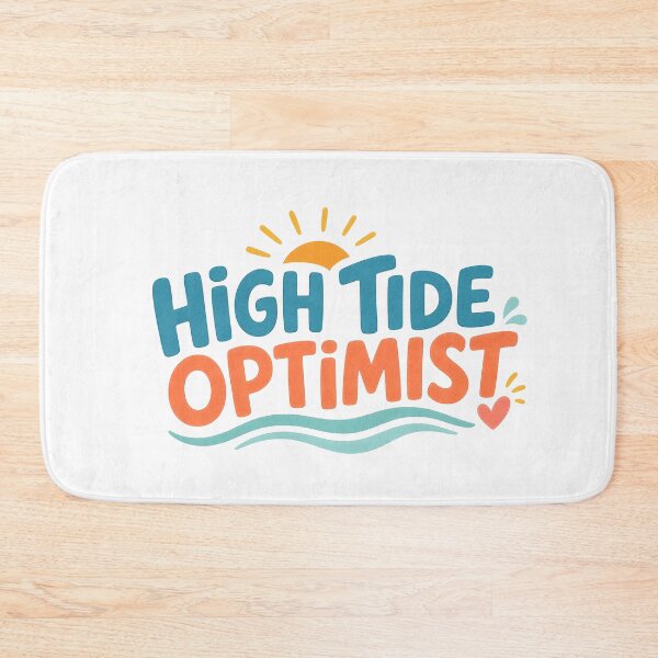 Item preview, High Tide Optimist Retro Surf Beach Typography Tee Sticker Ocean Lover Gift designed and sold by sharifex.