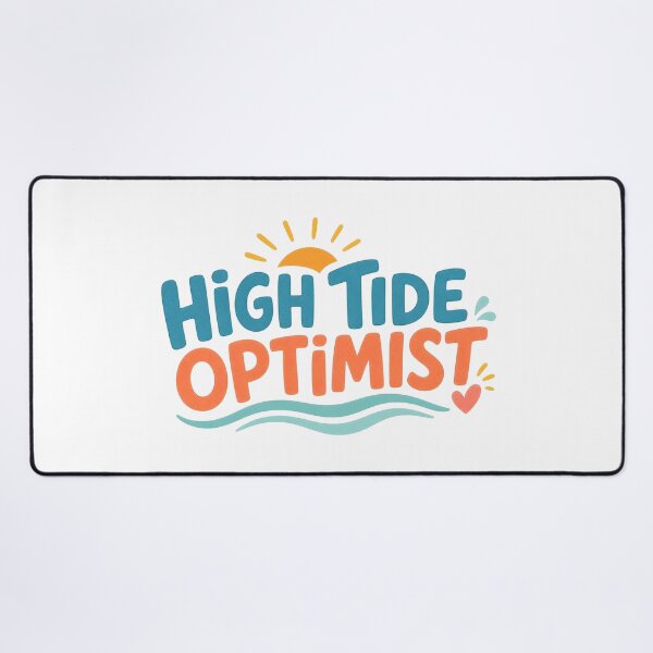 Item preview, High Tide Optimist Retro Surf Beach Typography Tee Sticker Ocean Lover Gift designed and sold by sharifex.