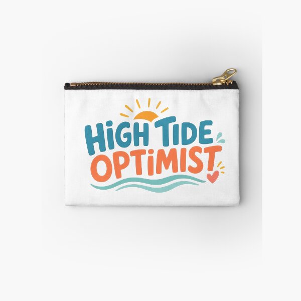 Item preview, High Tide Optimist Retro Surf Beach Typography Tee Sticker Ocean Lover Gift designed and sold by sharifex.