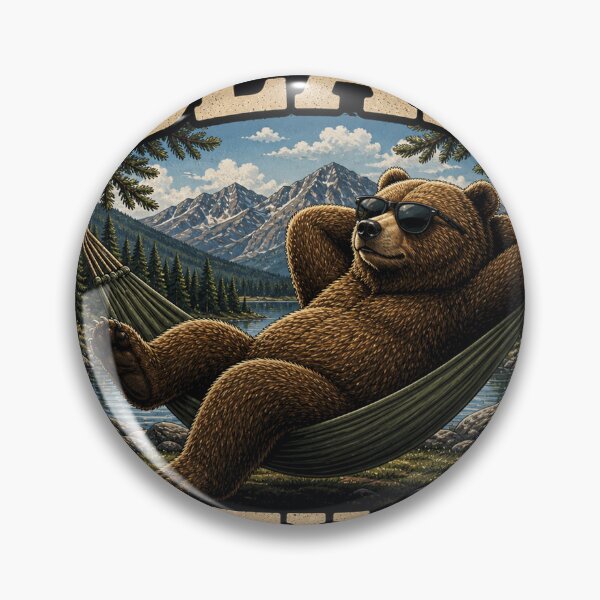 Item preview, Bear With Me Shirt | Relaxing Bear Hammock Lake Funny Nature Tee designed and sold by SleepyLlamaClothes.