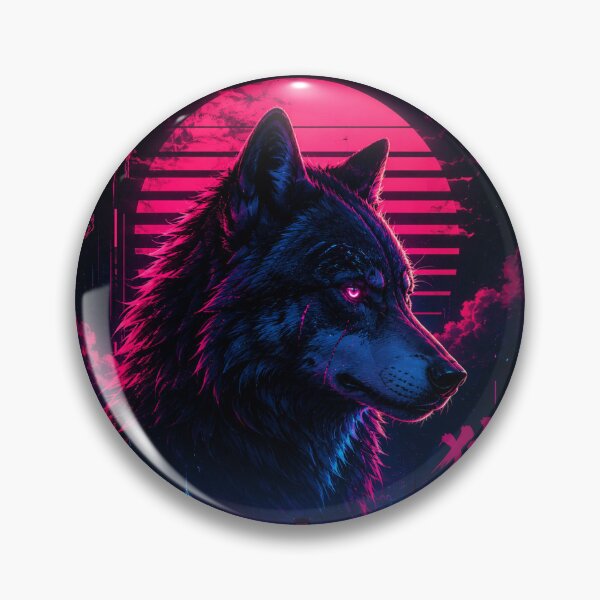 Item preview, Cyberpunk Neon Wolf Cityscape Art designed and sold by ShakezShop.