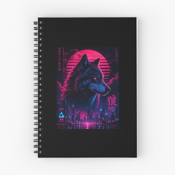 Item preview, Cyberpunk Neon Wolf Cityscape Art designed and sold by ShakezShop.