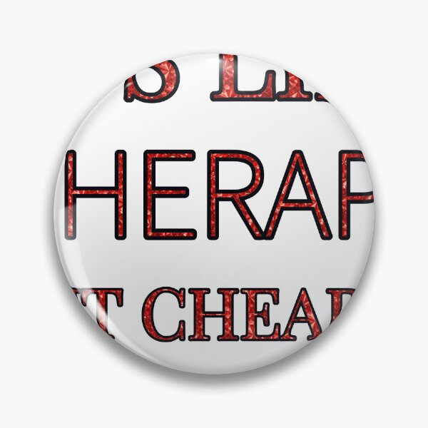 Item preview, Calligraphy It'S Like Therapy But Cheaper And Better Red Rhinestone designed and sold by TheIconSmith.