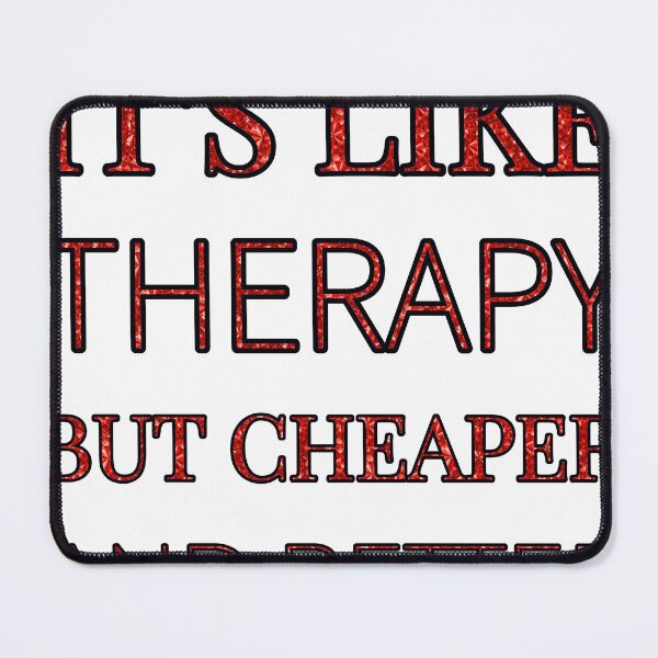 Item preview, Calligraphy It'S Like Therapy But Cheaper And Better Red Rhinestone designed and sold by TheIconSmith.