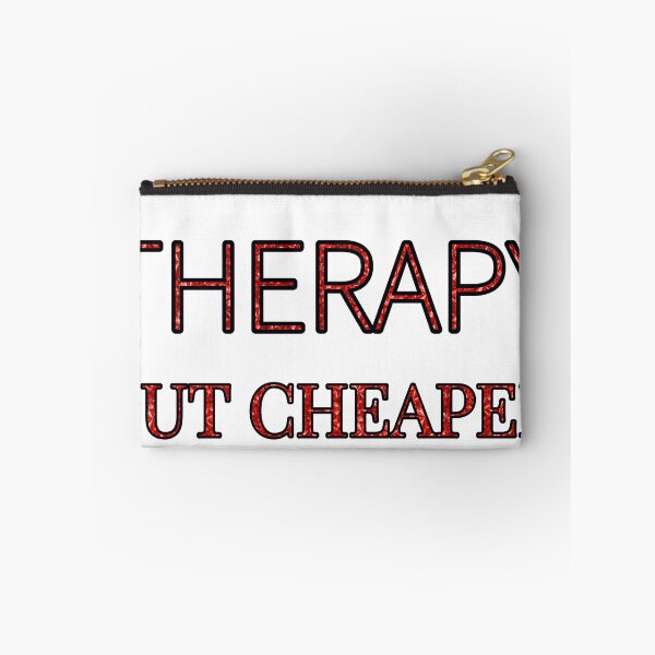 Item preview, Calligraphy It'S Like Therapy But Cheaper And Better Red Rhinestone designed and sold by TheIconSmith.