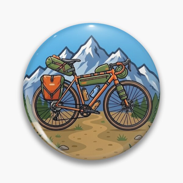 Artikelvorschau, Gravelbike mit schneebedeckten Berggipfeln - Eurovelo 7 entworfen und verkauft von MyMonkeyMerch.
