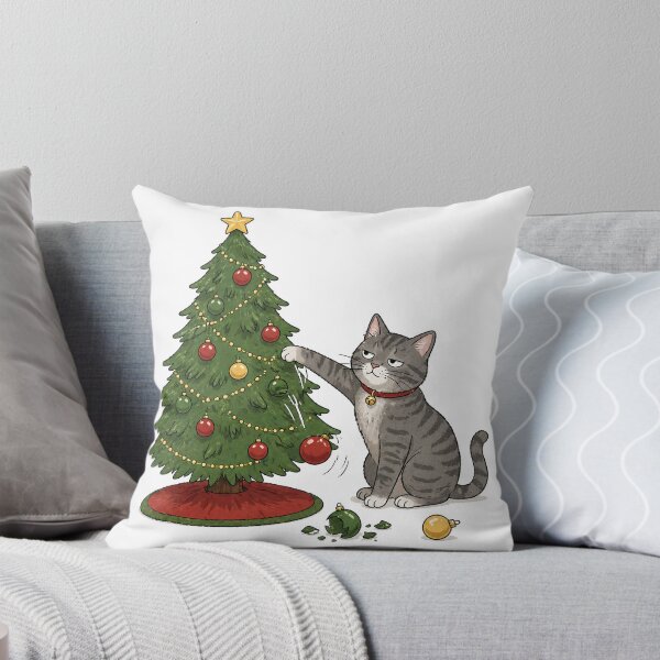 Item preview, Funny Cat Christmas Shirt | Cat Knocking Ornaments Off Tree Tee designed and sold by SleepyLlamaClothes.