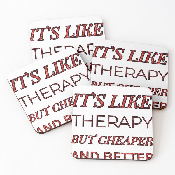 Item preview, Poetry It'S Like Therapy But Cheaper And Better Red Rhinestone designed and sold by TheIconSmith.