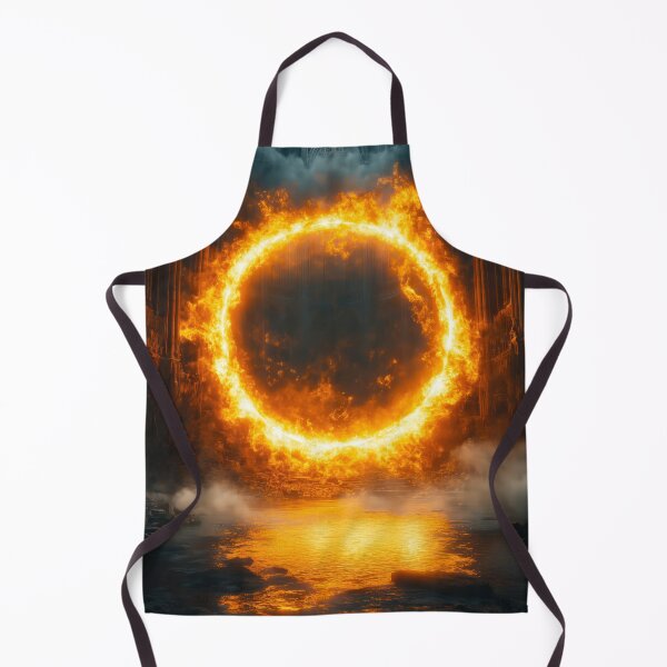 Item preview, Fire Portal in Gothic Cathedral — Dark Fantasy Magic Ring of Fire Art designed and sold by lematworks.