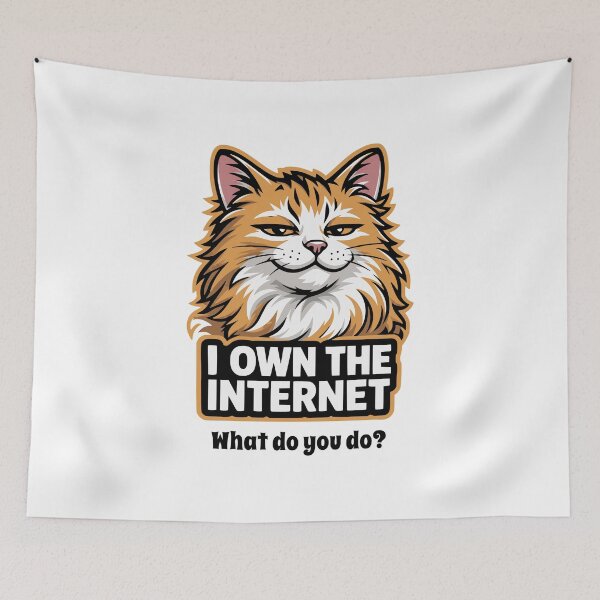 Item preview, Smug Cat I Own The Internet Meme Feline Owner designed and sold by AntiqueImages.