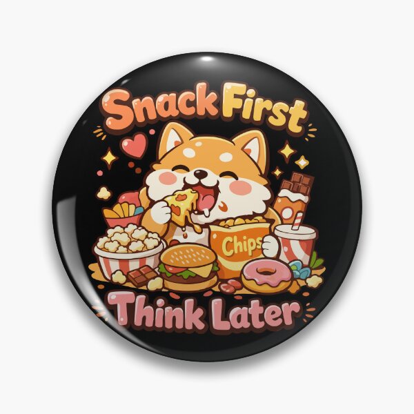 Item preview, Snack First, Think Later – Kawaii Hungry Dog Snack Lover Cute Foodie Design T-Shirt designed and sold by DarojadNR.