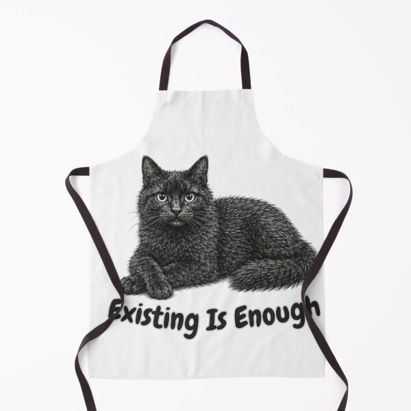 Item preview, Existing Is Enough – Cozy Fluffy Black Cat Design designed and sold by lumar23.
