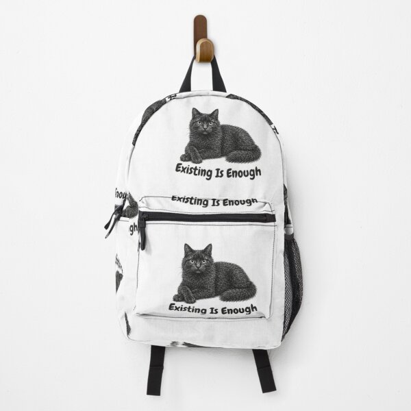 Item preview, Existing Is Enough – Cozy Fluffy Black Cat Design designed and sold by lumar23.