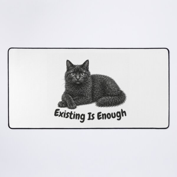 Item preview, Existing Is Enough – Cozy Fluffy Black Cat Design designed and sold by lumar23.