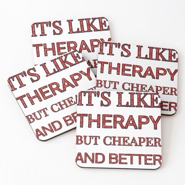Item preview, Collaging It'S Like Therapy But Cheaper And Better Red Rhinestone designed and sold by TheIconSmith.