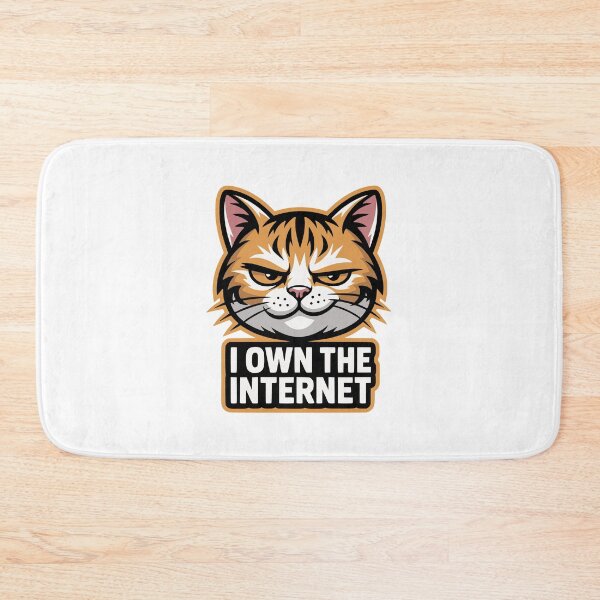 Item preview, I Own The Internet Smug Cat Meme Feline designed and sold by AntiqueImages.