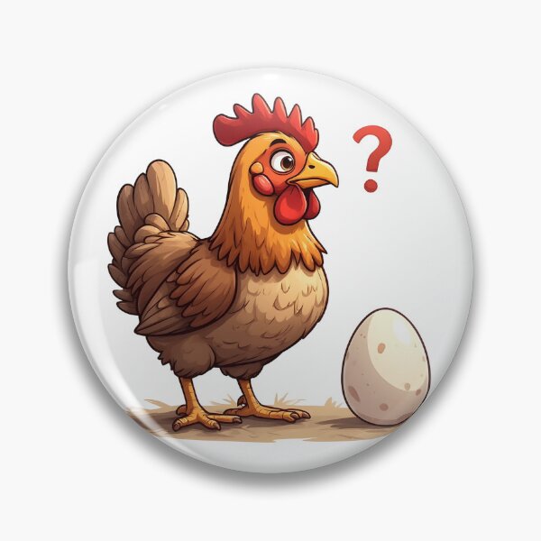 Item preview, Confused Chicken and Egg Cartoon Illustration designed and sold by Karolina’s Cozy Creations.