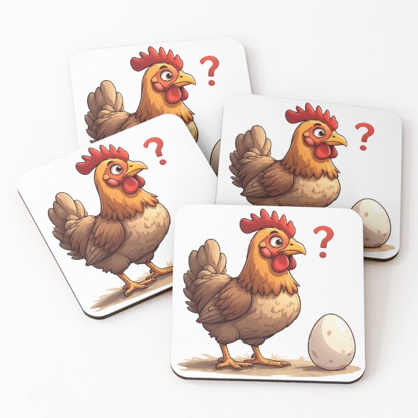 Item preview, Confused Chicken and Egg Cartoon Illustration designed and sold by Karolina’s Cozy Creations.